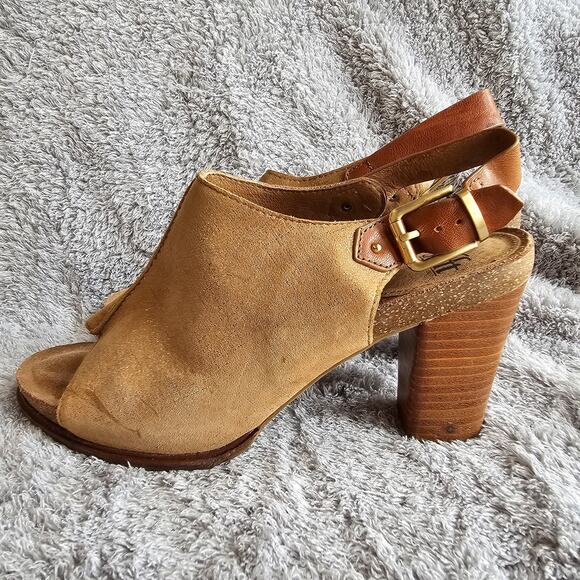 Sofft Women Cidra Leather Comfort Peep Toe Slingback Heel Sandal Size 11M Brown - Picture 4 of 9